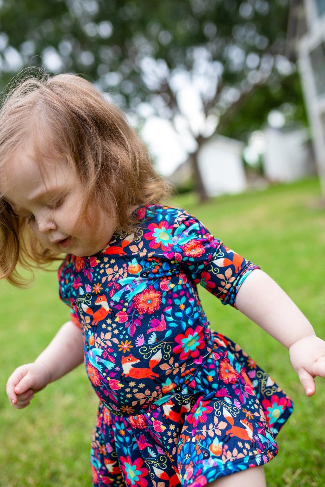 Foxy Folksy Half Sleeve Leotard Dress