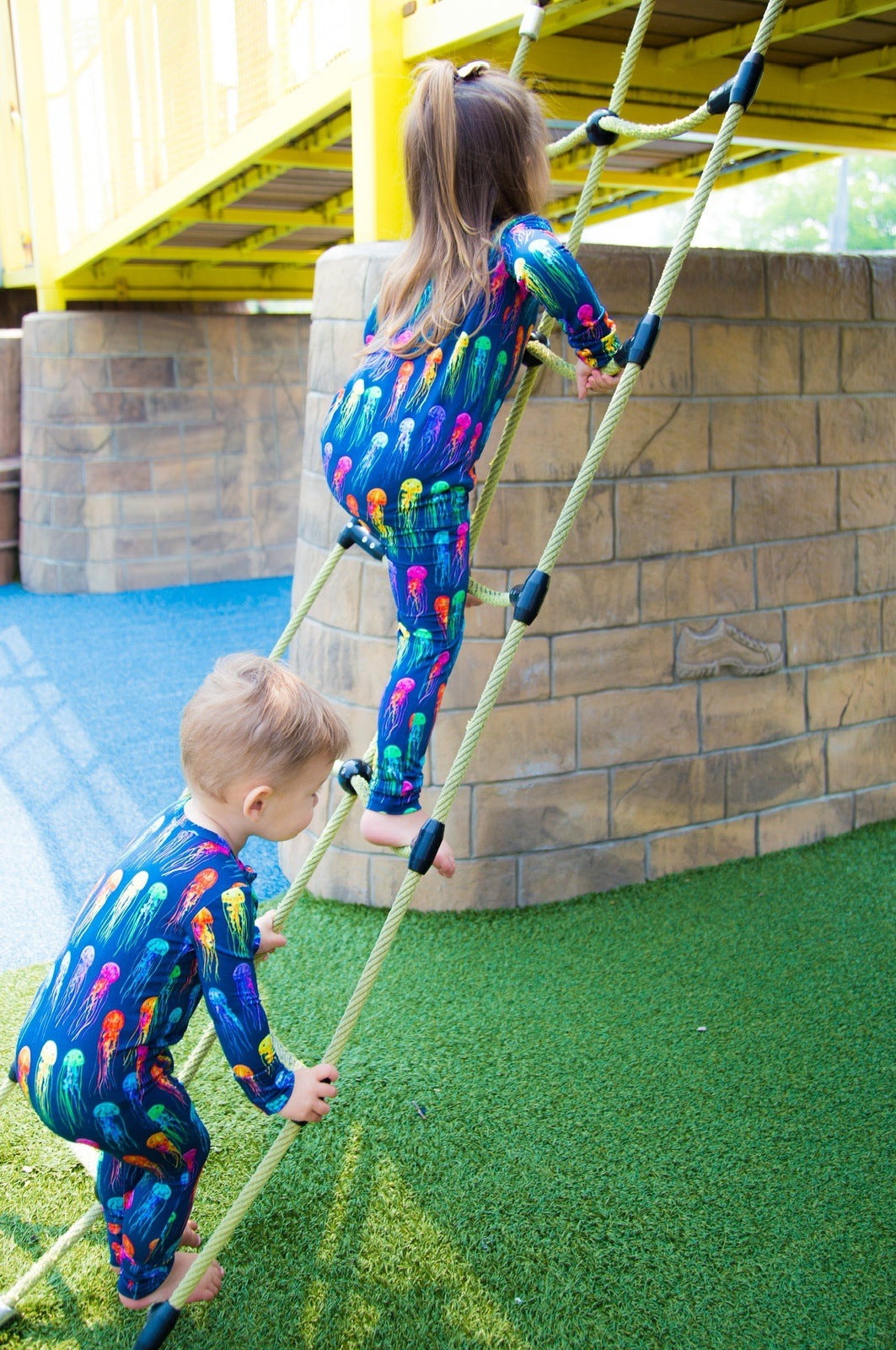 Rainbow Jellies Zip Convertible Footie