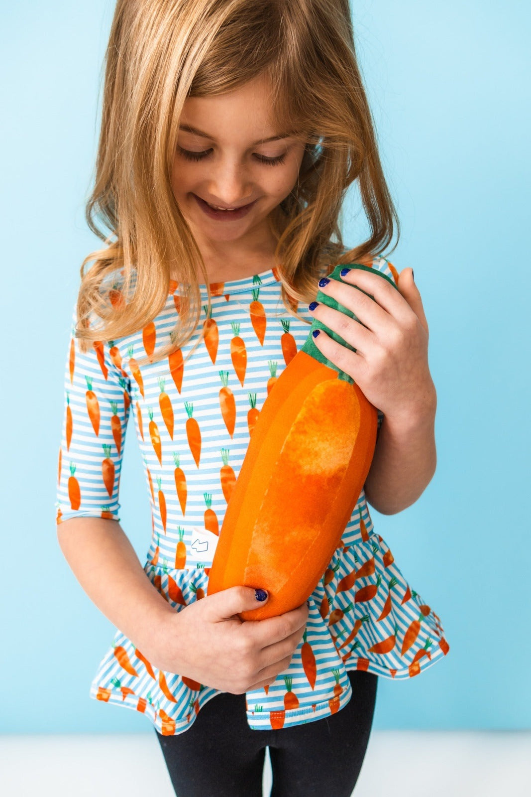 Carrot Stripes Half Sleeve Skater Peplum SHIPS 2/15