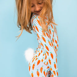 Image of Carrot Stripes Long Sleeve PJ Set SHIPS 3/4