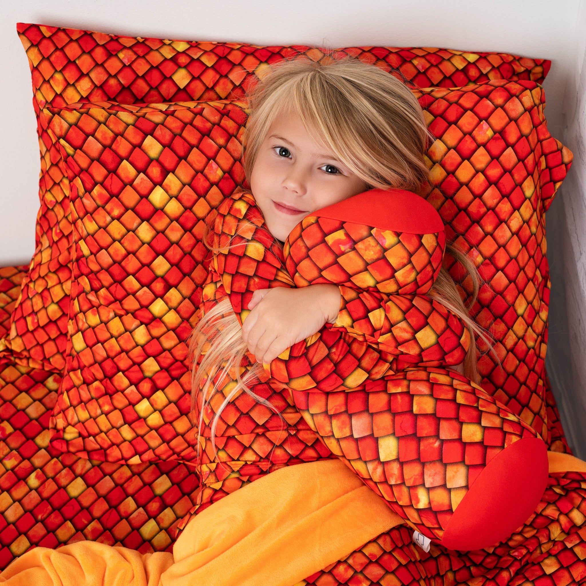 Collection of Red Dragon Scales Neck Pillow in a gallery layout