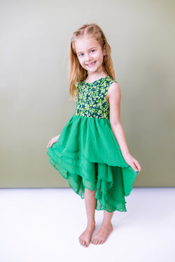 Image of Lucky Clover Tiered High-Low Dress