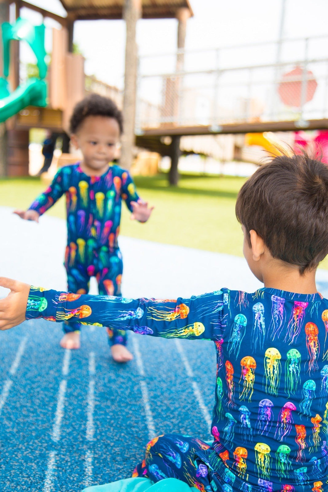 Rainbow Jellies Zip Convertible Footie