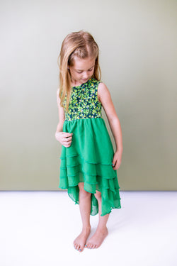 Image of Lucky Clover Tiered High-Low Dress