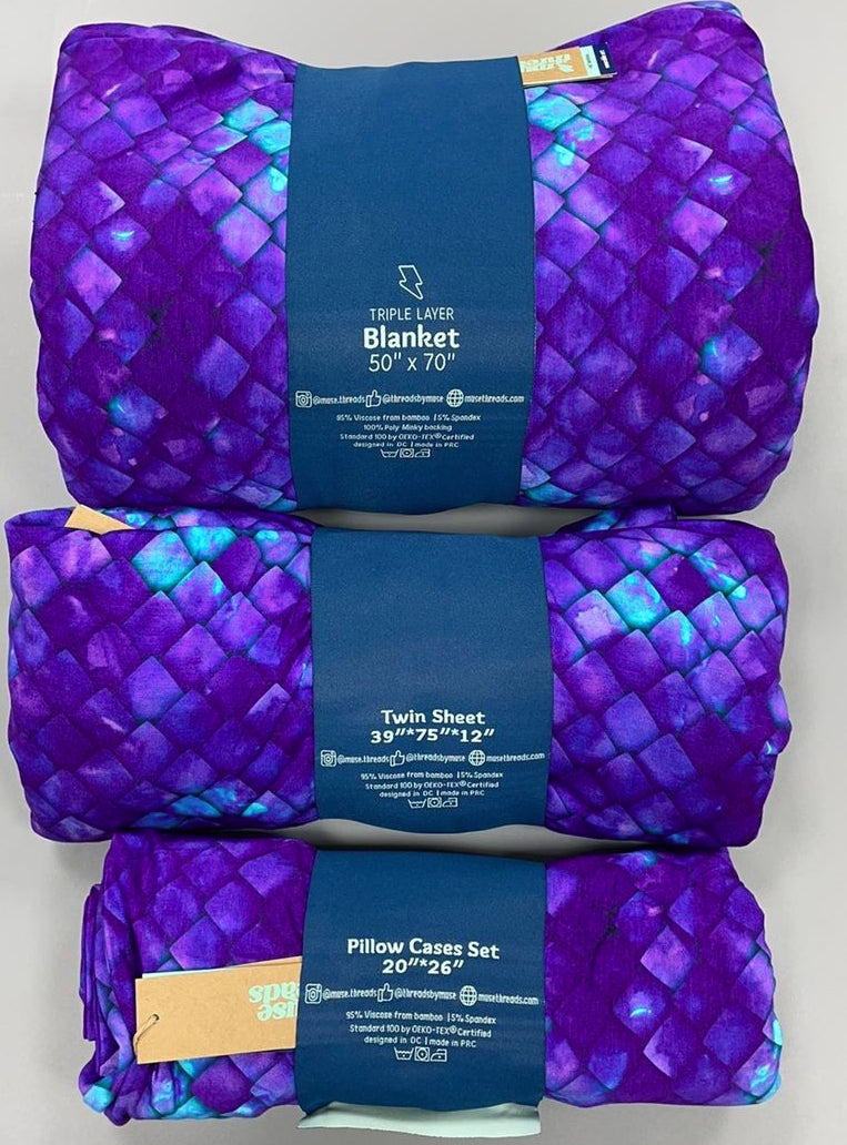 Purple Dragon Scales | Aquamarine Minky Great Grand Lovey™