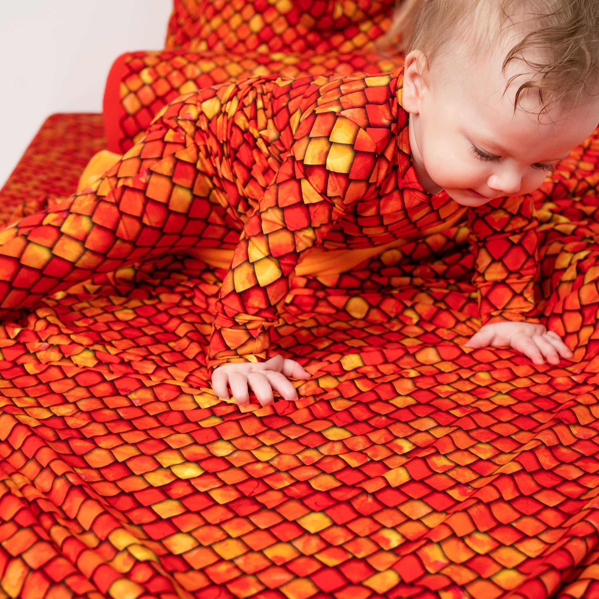 Collection of Red Dragon Scales Twin Fitted Sheet in a gallery layout