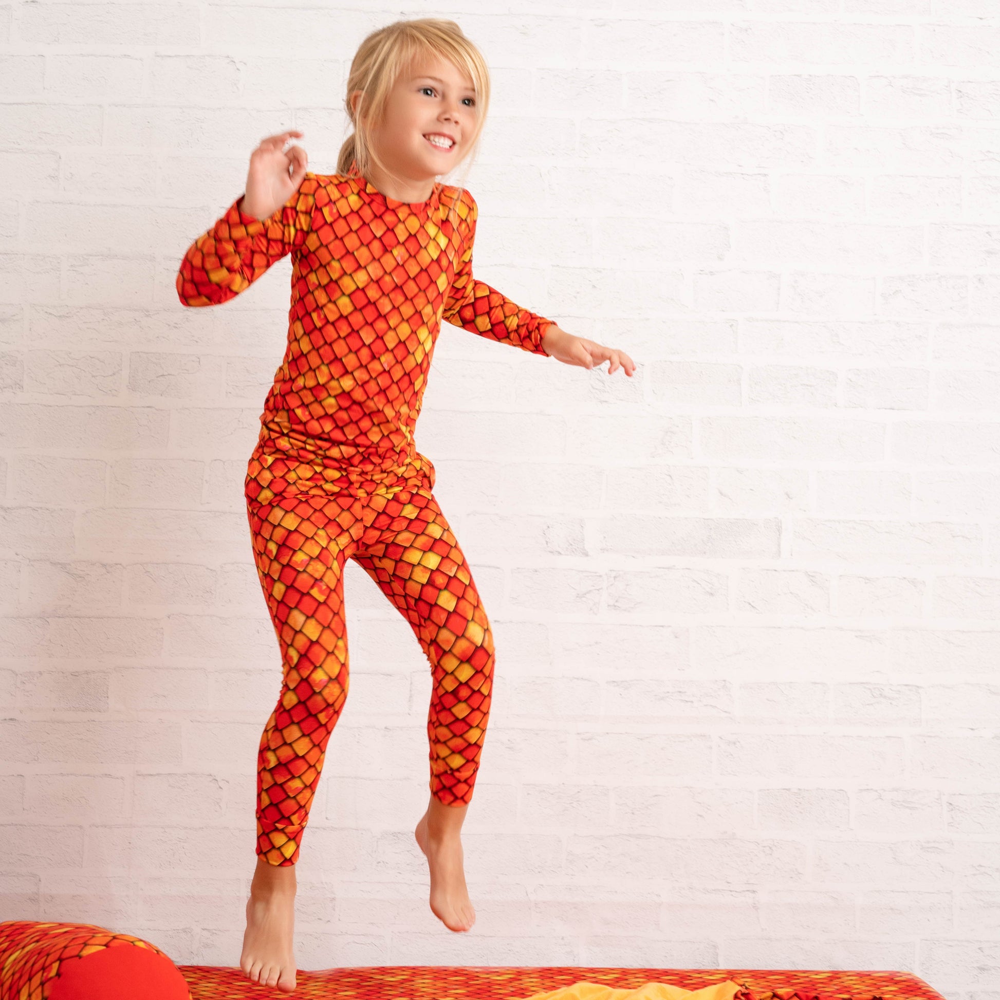 Red Dragon Scales Long Sleeve PJ Set