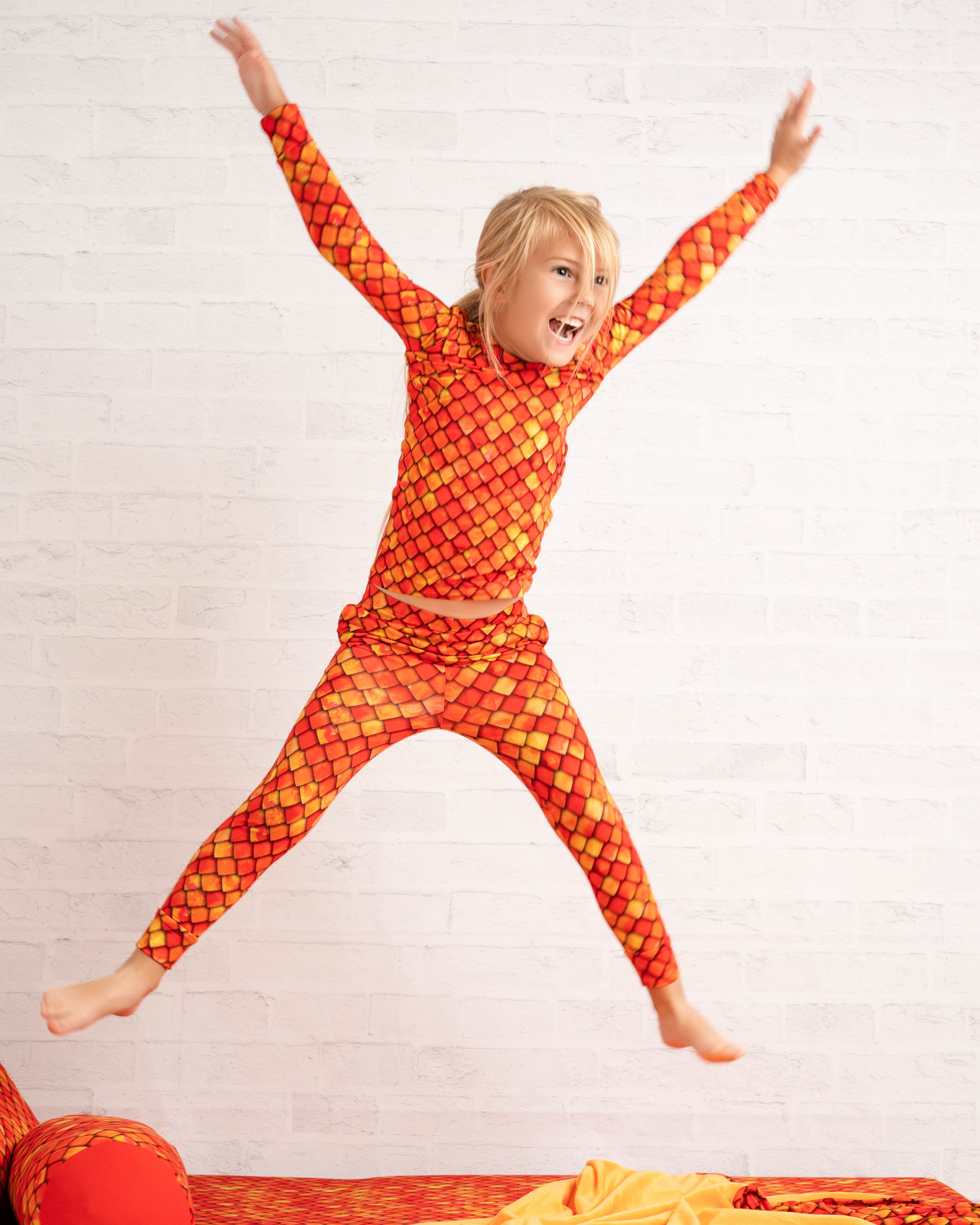 Collection of Red Dragon Scales Long Sleeve PJ Set in a gallery layout