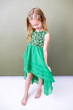 Image of Lucky Clover Tiered High-Low Dress