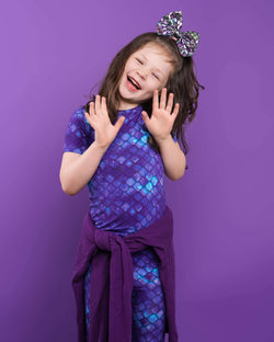 Collection of Purple Dragon Scales Short Sleeve PJ Set in a gallery layout