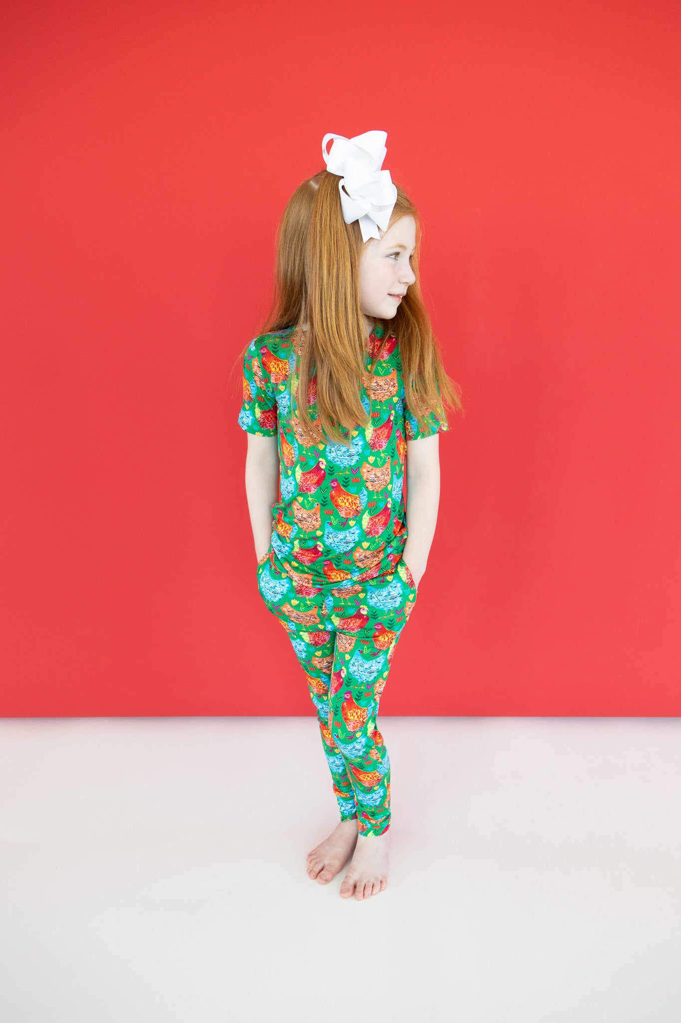 Collection of Chicken Friends Short Sleeve PJ Set in a gallery layout