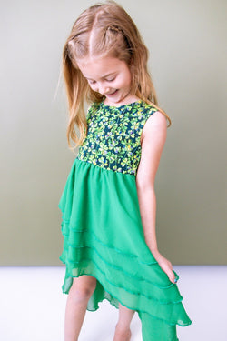 Image of Lucky Clover Tiered High-Low Dress