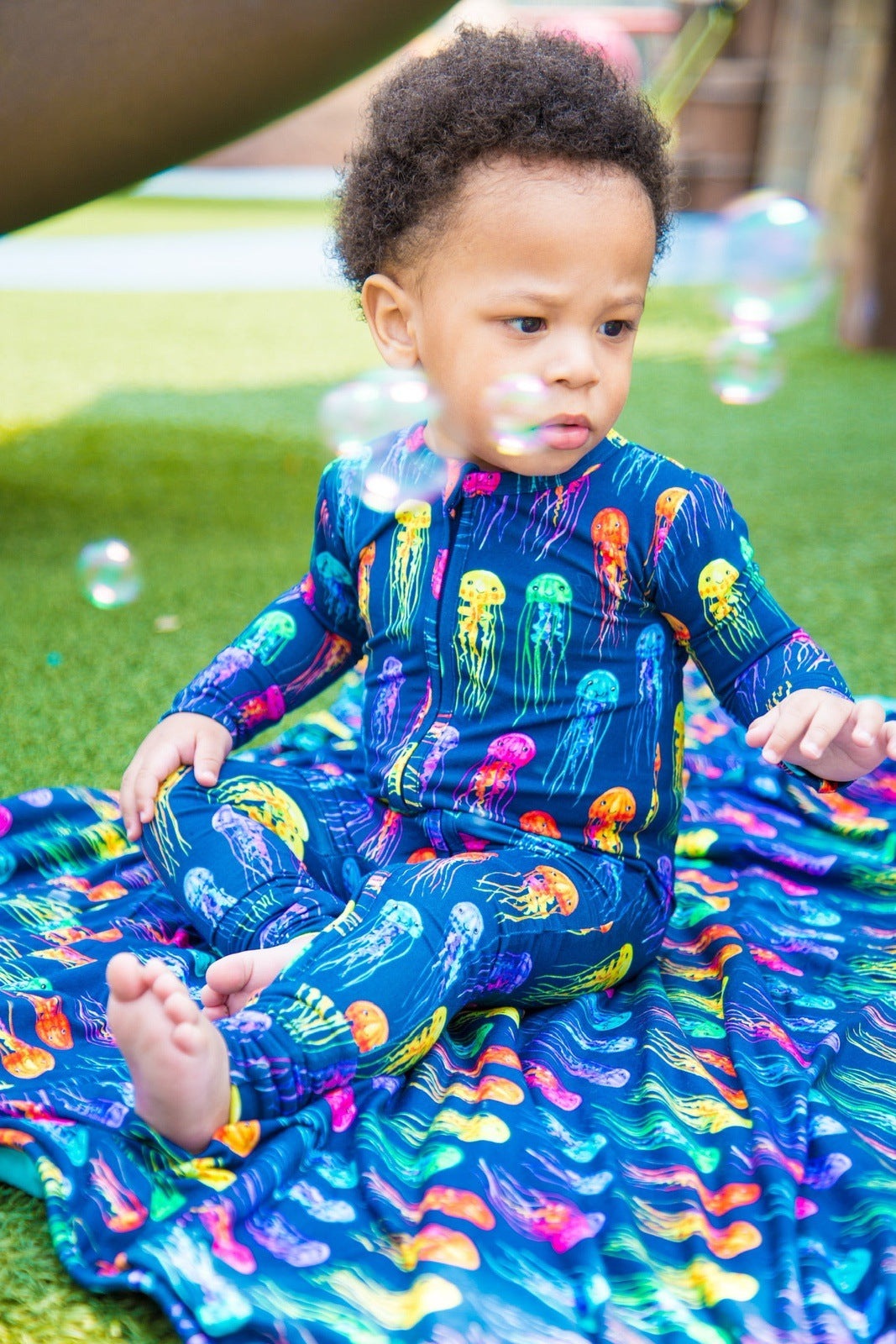 Rainbow Jellies Zip Convertible Footie