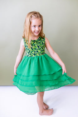 Image of Lucky Clover Tiered High-Low Dress