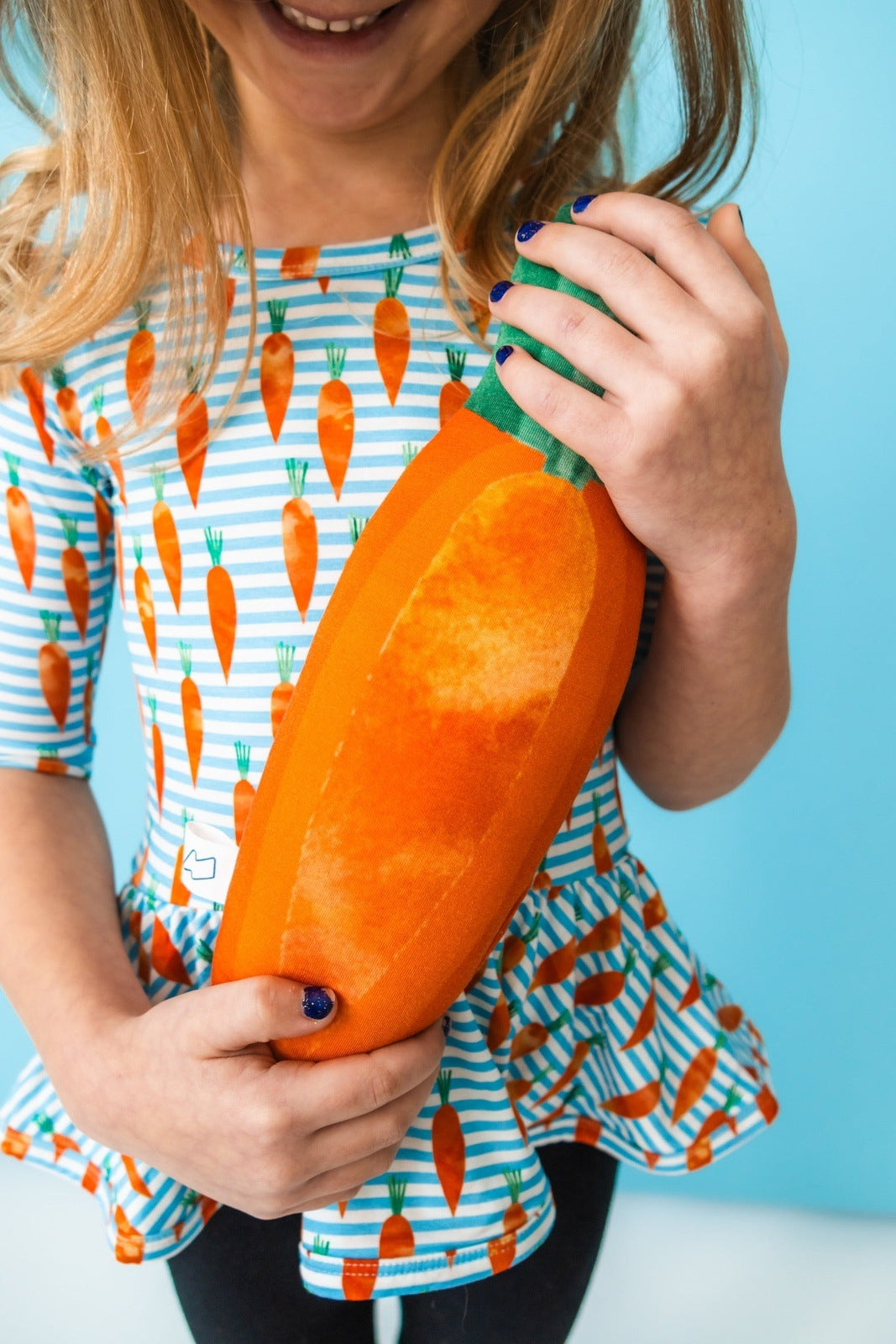 Carrot Stripes Half Sleeve Skater Peplum SHIPS 2/15