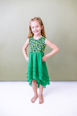 Image of Lucky Clover Tiered High-Low Dress