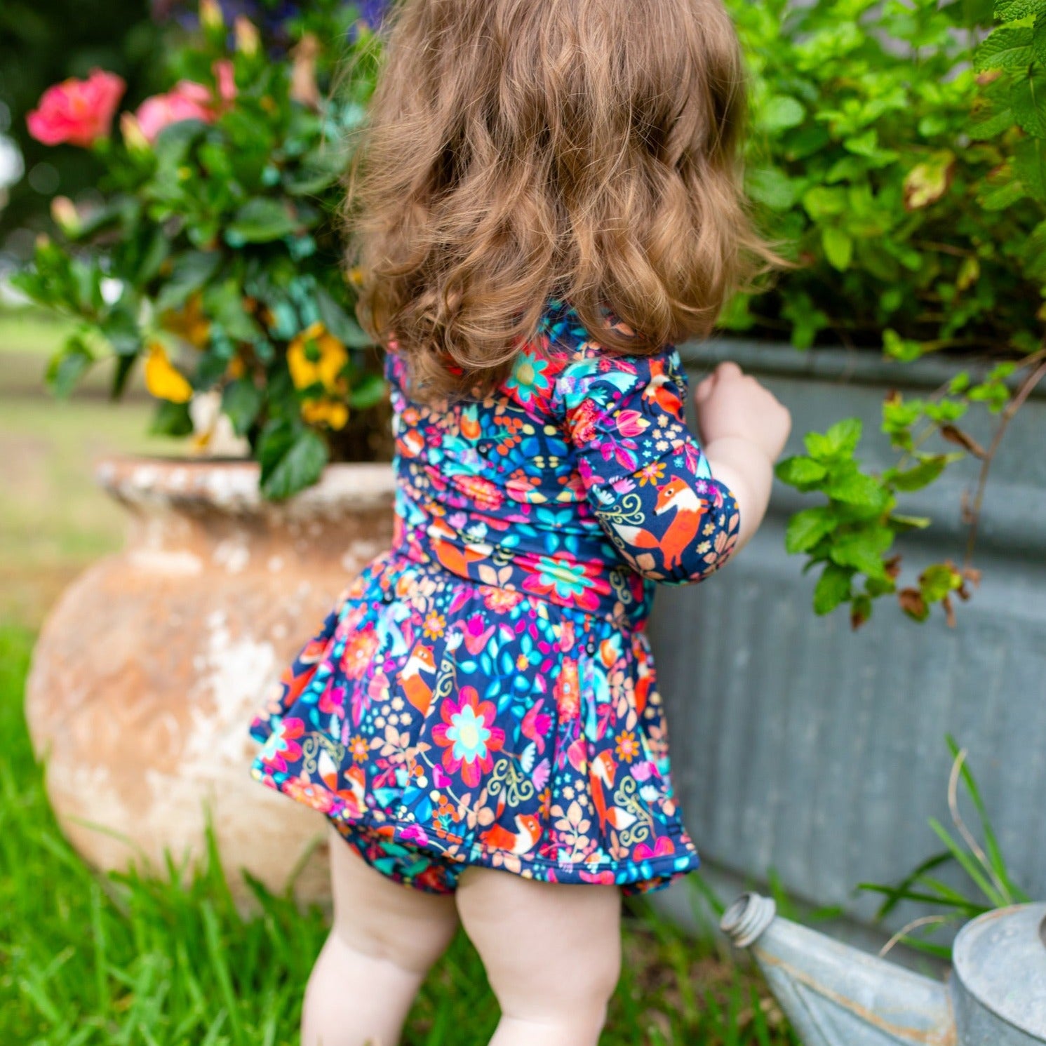 Collection of Foxy Folksy Half Sleeve Leotard Dress in a gallery layout