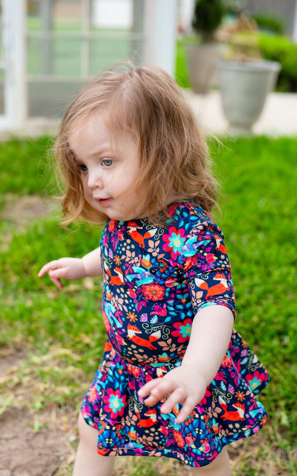 Collection of Foxy Folksy Half Sleeve Leotard Dress in a gallery layout