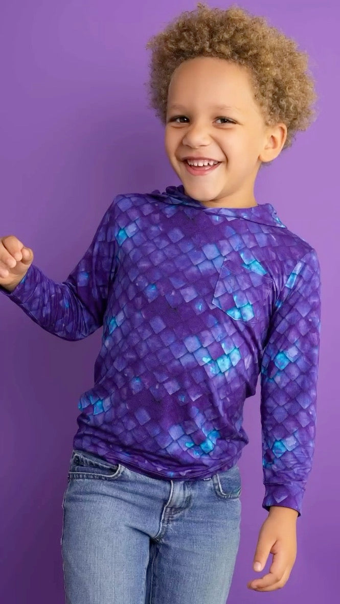 Purple Dragon Scales Lightweight Hoodie