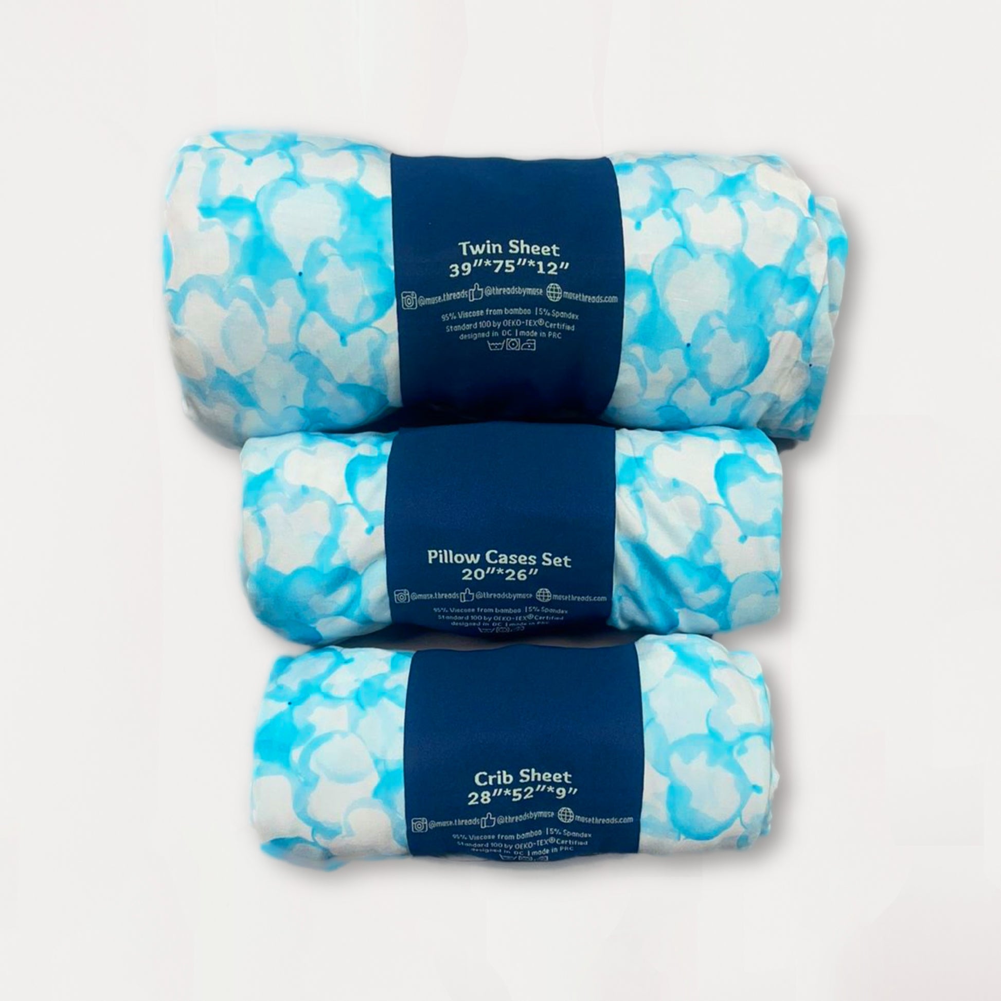 Bubbling Love Blue Edition Twin Fitted Sheet