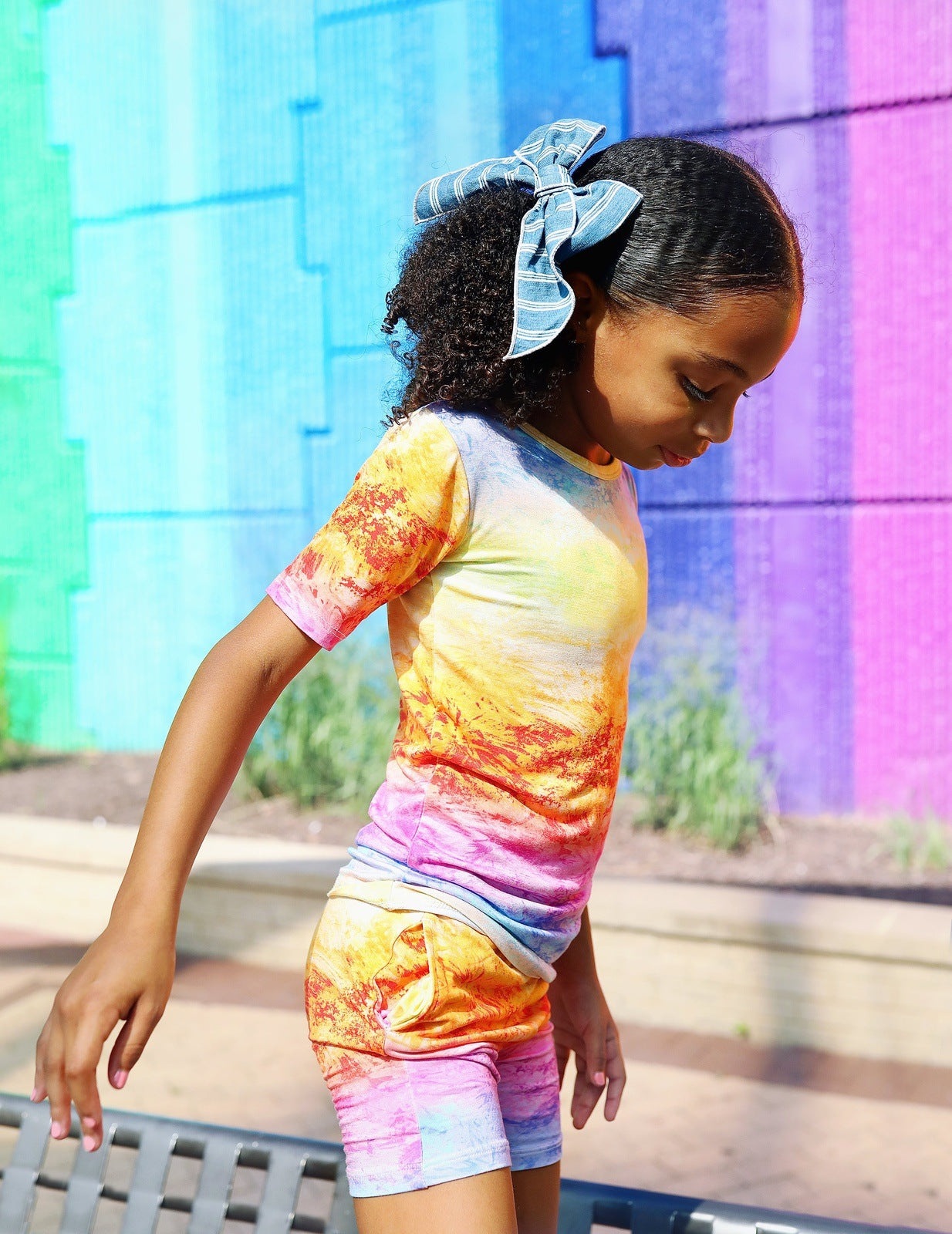 Rainbow Sherbet Short Sleeve/Shorts PJ Set