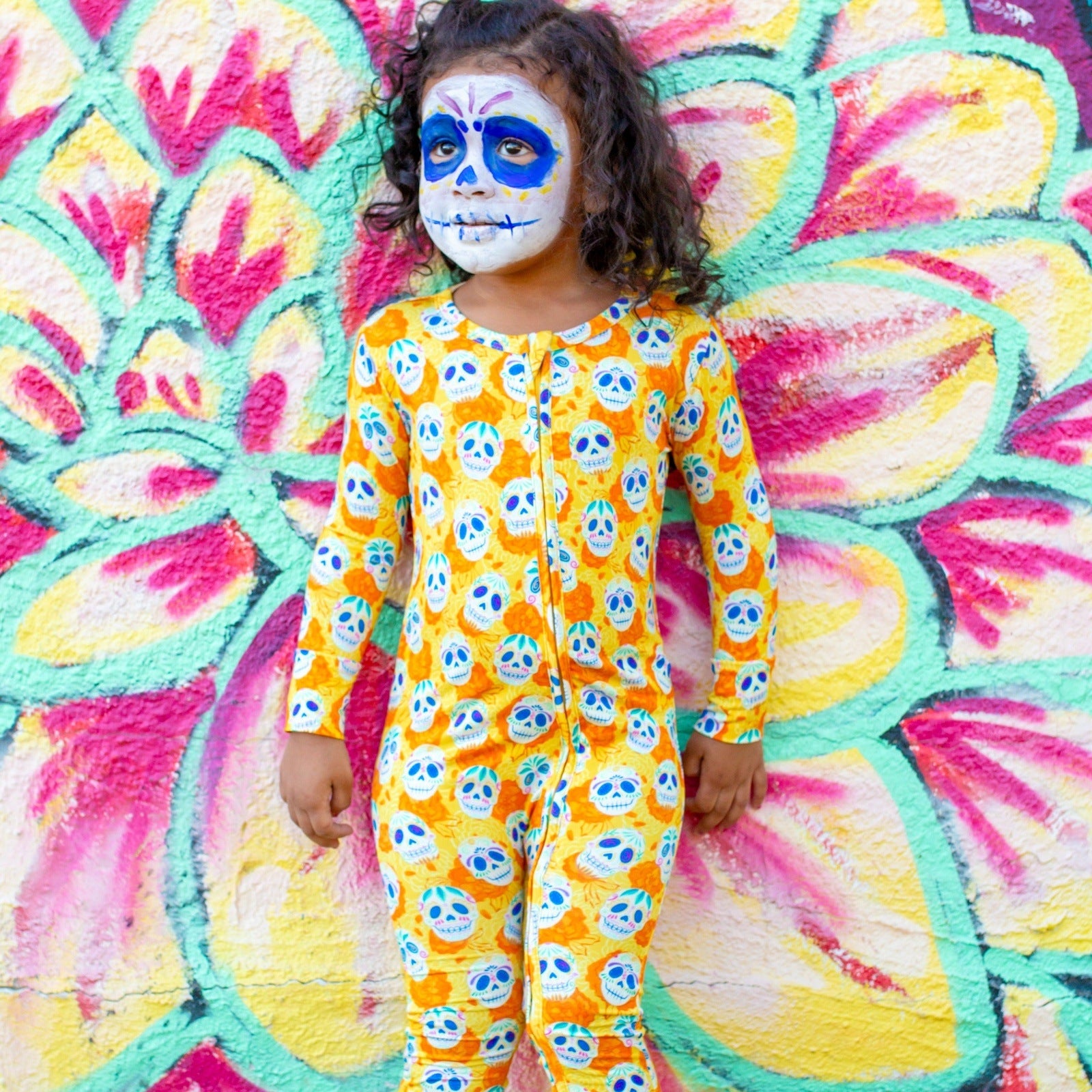 Sugar Skulls Zip Convertible Footie