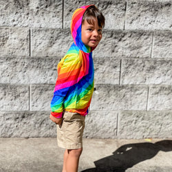 Image of Rainbow Stripe Lightweight Hoodie