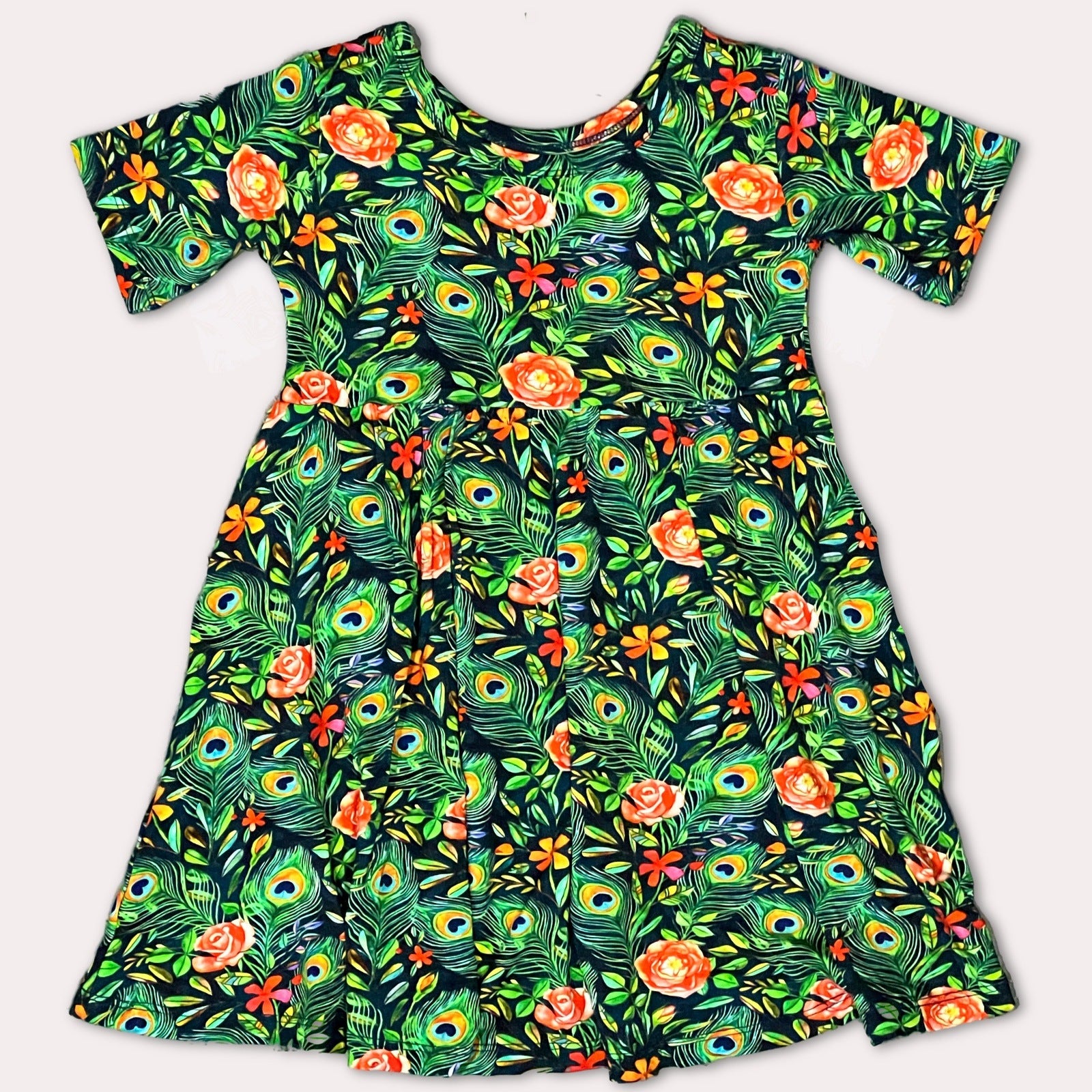 Muse Threads Peacock Floral Skater Dress