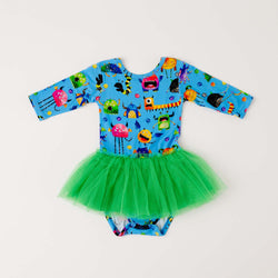 Image of Cole's Spooky Monsters 2022 Half Sleeve Party Leotard Dress