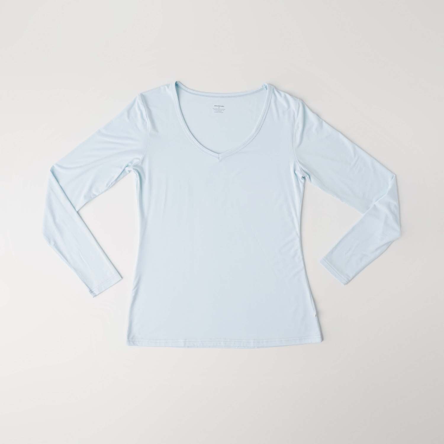 Ice Blue Women's Long Sleeve Lounge V-Neck