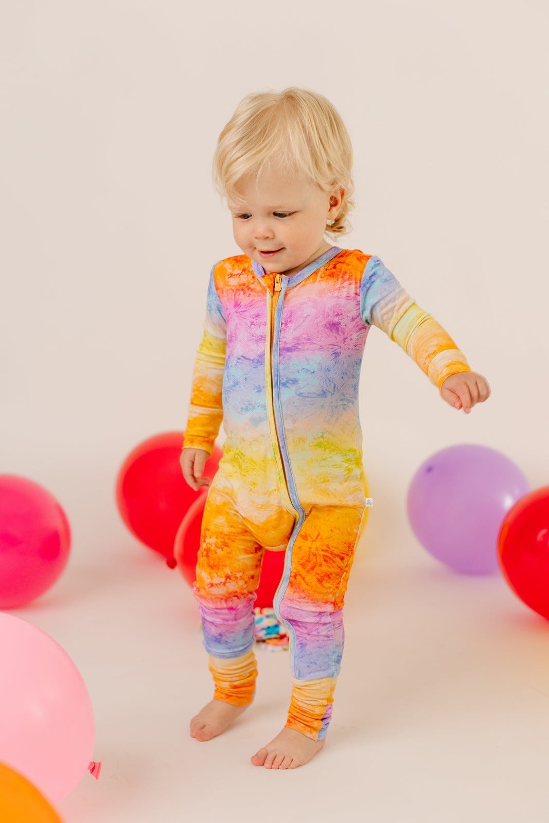 Rainbow Sherbet Zip Convertible Footie