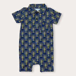 Collection of Menorahs Polo Romper in a gallery layout