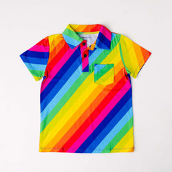 Image of Rainbow Stripe Polo Shirt