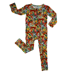 Image of Floral Tiger Zip Convertible Footie