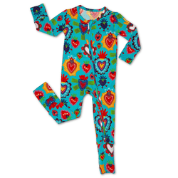 Image of Milagro Hearts Zip Convertible Footie