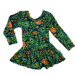 Image of Peacock Floral Leotard Dress